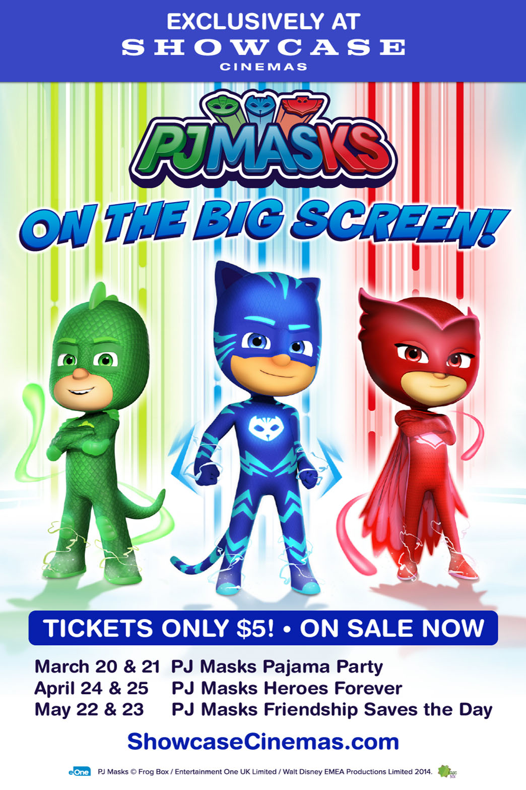 PJ Masks Pajama Party Tickets & Showtimes | Showcase Cinemas