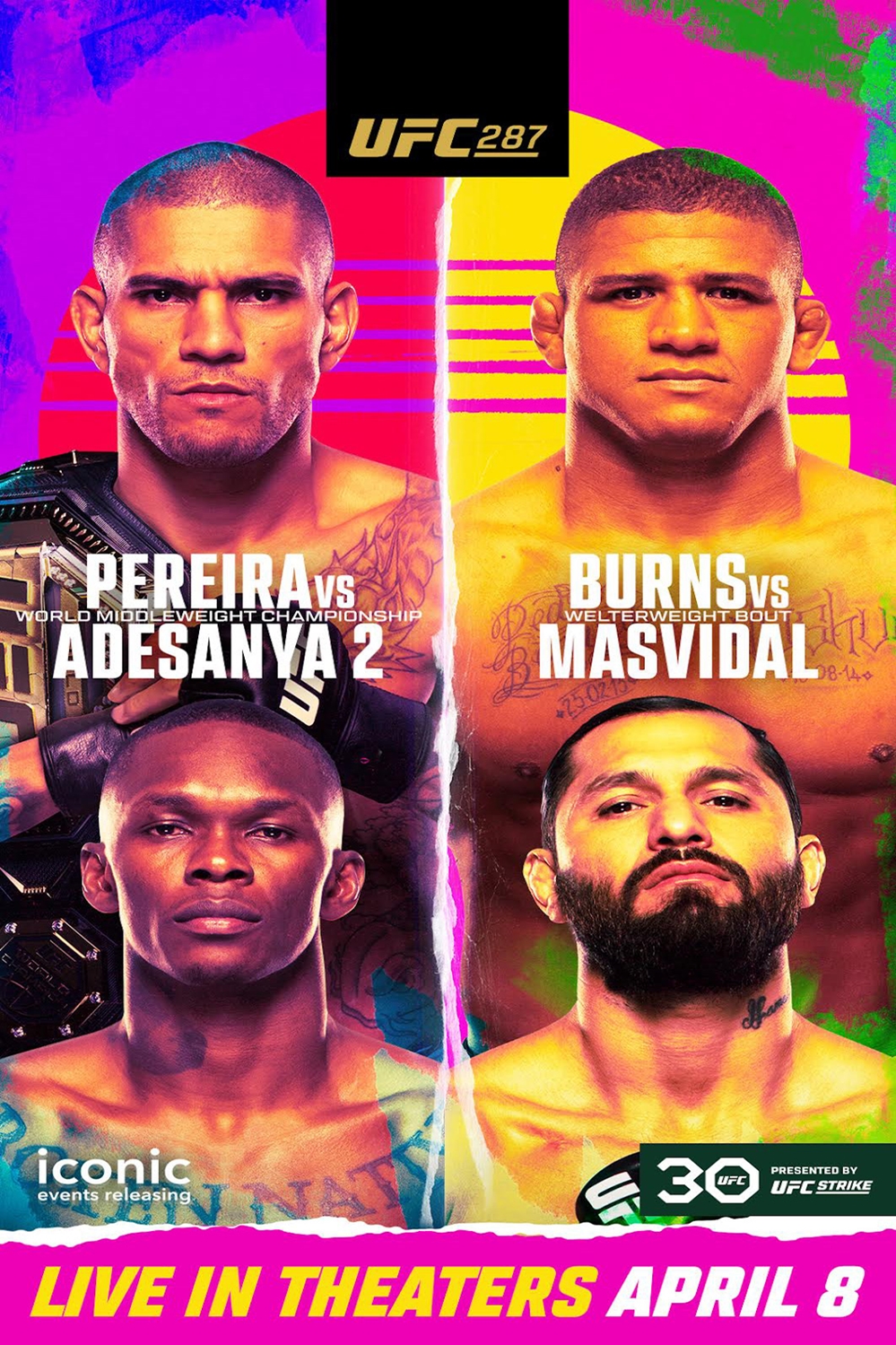 UFC 287 Pereira vs Adesanya 2 Poster