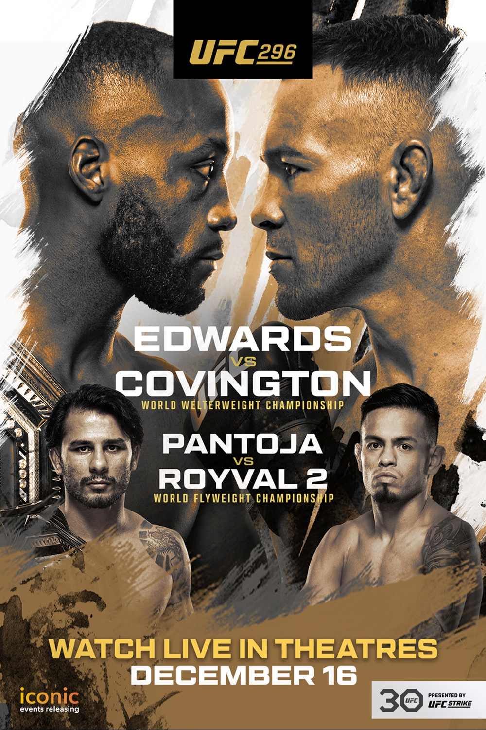UFC 296 Edwards vs Covington Poster